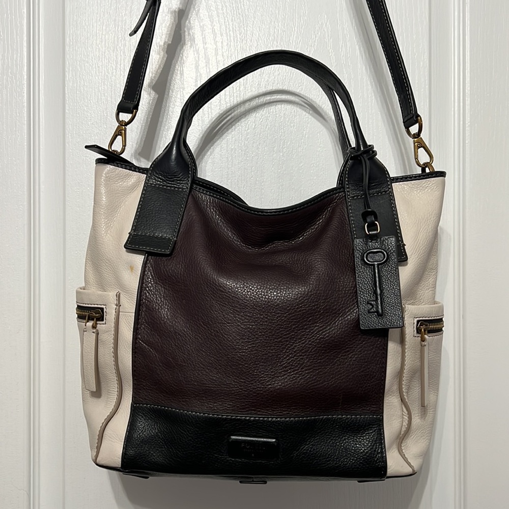 Fossil 3-tone Colour-Block Satchel - Picture 2 of 10